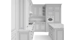 Kitchen white silver design