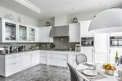 Kitchen white silver design