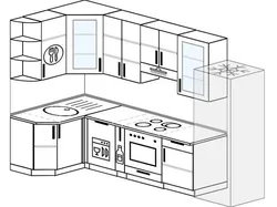 Corner kitchen with dishwasher design