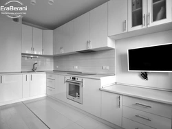 Кухня серая с белым глянец фото