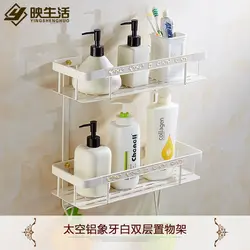 Shelf in the bathtub for shampoos photo