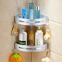Shelf in the bathtub for shampoos photo