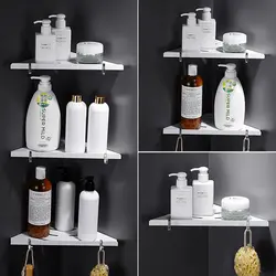 Shelf in the bathtub for shampoos photo
