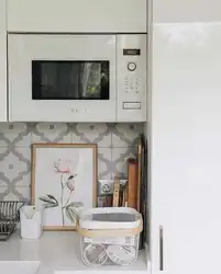 Microwave oven placement in the kitchen photo