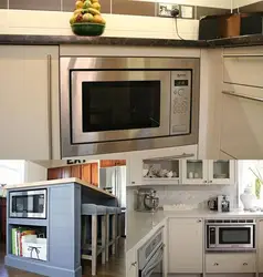 Microwave oven placement in the kitchen photo