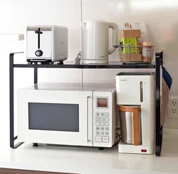 Microwave oven placement in the kitchen photo