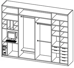 Dimensions of the wardrobe in the living room photo