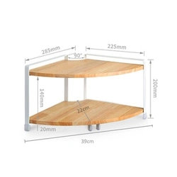 Corner wooden shelf for the kitchen photo