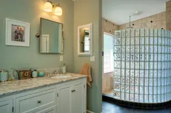 Photo of glass blocks in the bathroom