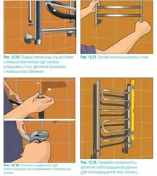 How to hang a heated towel rail in the bathroom photo