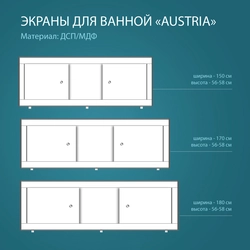 Экран для ванной фото размеры
