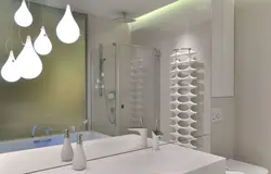 Pendant lamp in the bathroom photo