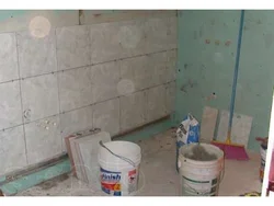 Tiles on drywall in the bathroom photo