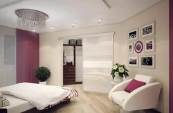 Interior living room bedroom with dressing room