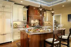 Different photos of beautiful kitchens