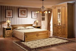 Bedroom with oak furniture photo