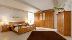 Bedroom with oak furniture photo