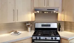 Corner location of the stove in the kitchen photo