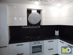 White Kitchen Black Hob Photo