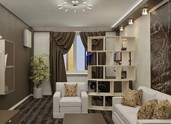Zoning of the living room in Khrushchev photo