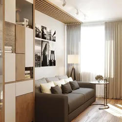 Zoning of the living room in Khrushchev photo