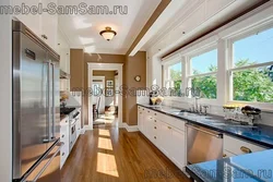 Design of the entrance to the house from the kitchen