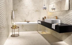 Glossy tiles for the bathroom in the interior photo