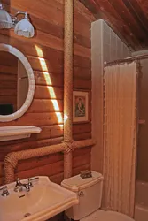 Decorate pipes in the bathroom photo