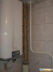 Decorate pipes in the bathroom photo