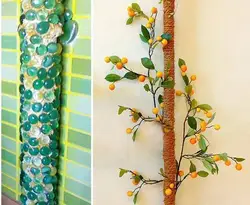 Decorate pipes in the bathroom photo