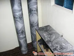 Decorate pipes in the bathroom photo