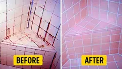 Old tiles in the bathroom photo