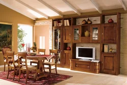 Living room furniture made of solid wood photo