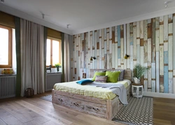 Wallpaper like a tree in the bedroom photo
