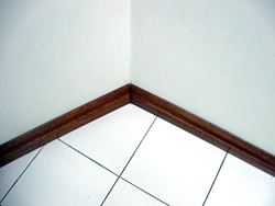 Baseboards in the bathroom on the floor photo