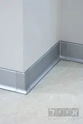 Bathroom floor plinth on tiles photo