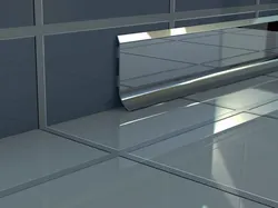 Bathroom floor plinth on tiles photo