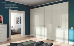 Design of hinged wardrobes in the living room photo