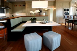 Kitchen with rectangular table photo