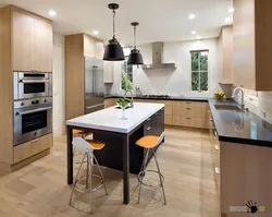 Kitchen with rectangular table photo