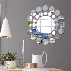 Round decorative mirrors in the kitchen interior