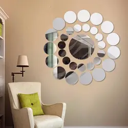 Round decorative mirrors in the kitchen interior