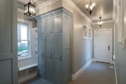 Blue wardrobe in the hallway photo