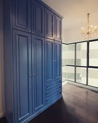 Blue wardrobe in the hallway photo
