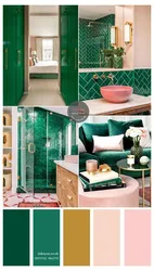 What color goes with emerald in the kitchen interior