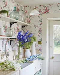 Flower in the kitchen interior