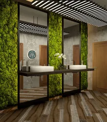 Stabilized moss in the bathroom interior