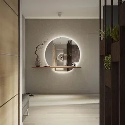 Semicircular mirror for hallway design