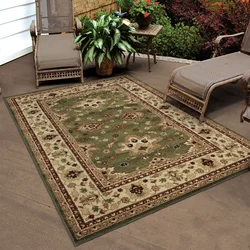 Green carpet in the living room interior