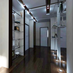 Track lamps in the hallway interior photo